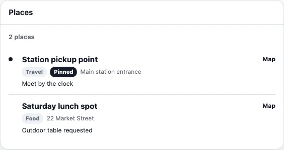 Places real TogetherPage widget demo